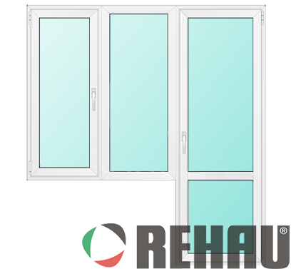 Балконные блоки Rehau окна глухие + двери поворотно-откидные Балконные блоки Rehau окна глухие + двери поворотно-откидные