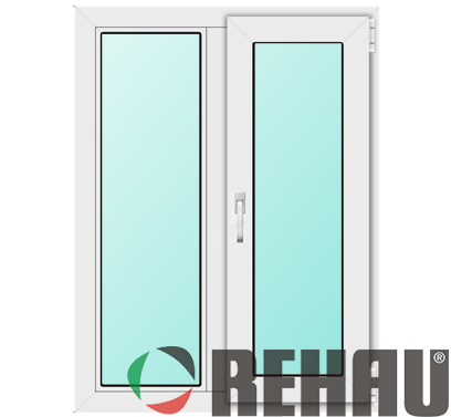 Двухстворчатые окна Rehau поворотно-откидные + поворотные Двухстворчатые окна Rehau поворотно-откидные + поворотные