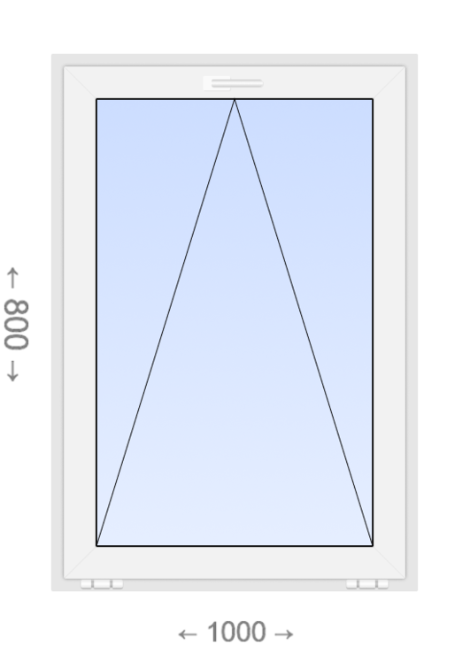 Откидное ПВХ окно 1000x800