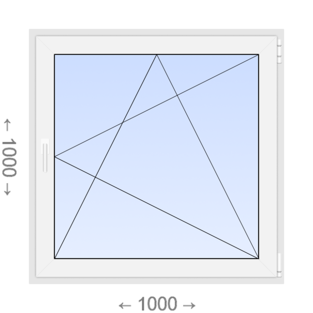 Поворотно-откидное ПВХ окно 1000x1000