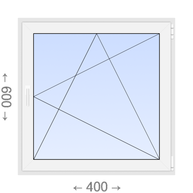Поворотно-откидное ПВХ окно 400x600