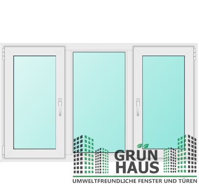 Трёхстворчатые окна Grünhaus поворотные + глухие + поворотно-откидные Трёхстворчатые окна Grünhaus поворотные + глухие + поворотно-откидные