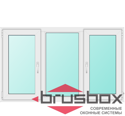 Окно с тремя створками Окно с тремя створками